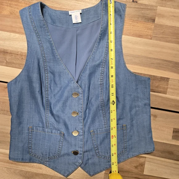 Sigrid Olsen Vintage Blue Denim Vest - Picture 9 of 10